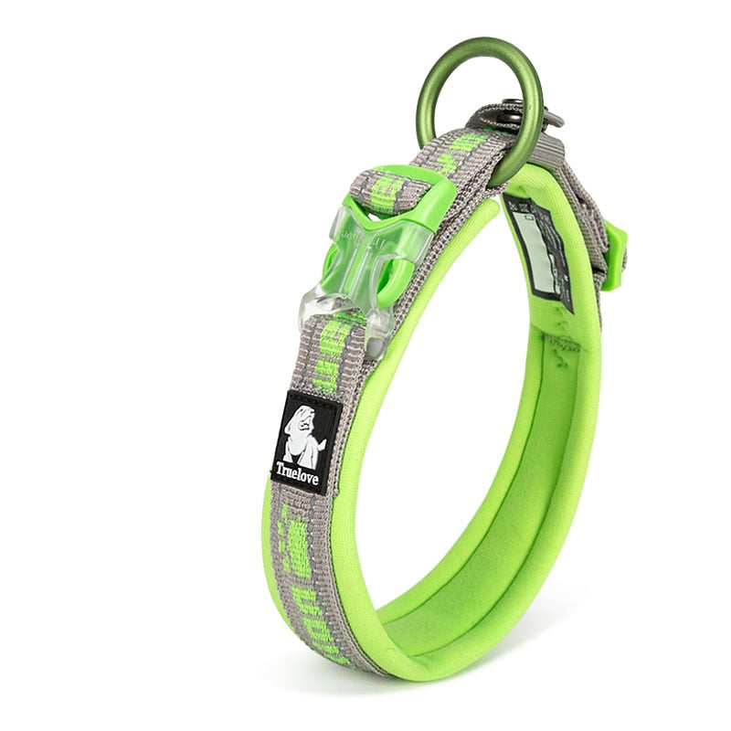 Coleiras Ajustáveis de Náilon para Cães Grandes e Pequenos TRUELOVE // Lindas Coleiras de Neoprene Reflexivo para Cães de Estimação, Resistentes e Macias por dentro. Seu Cãozinho Merece!!!