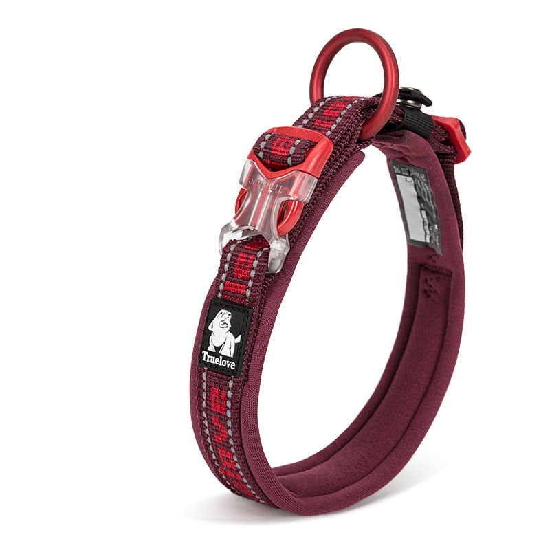Coleiras Ajustáveis de Náilon para Cães Grandes e Pequenos TRUELOVE // Lindas Coleiras de Neoprene Reflexivo para Cães de Estimação, Resistentes e Macias por dentro. Seu Cãozinho Merece!!!