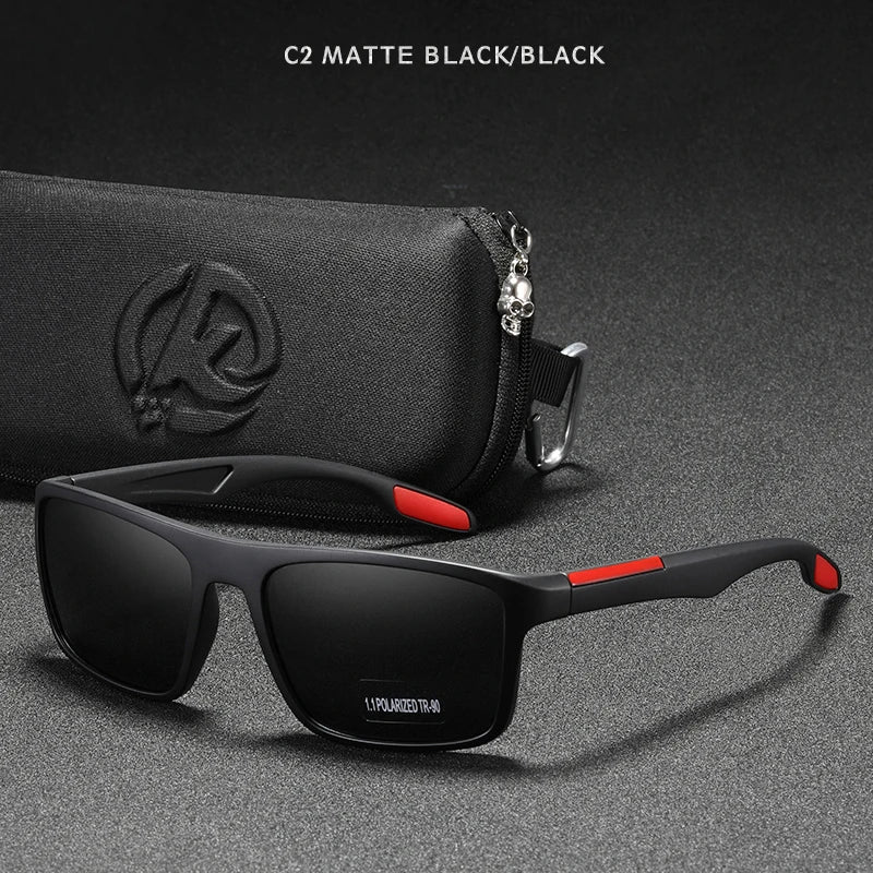 Óculos de Sol Retangulares Ultraleves KDEAM TR90 // Masculinos c/ Lentes Polarizadas TAC de 1,1 mm de Espessura // Ideais para Dirigir e Esportes Femininos // Categoria 3