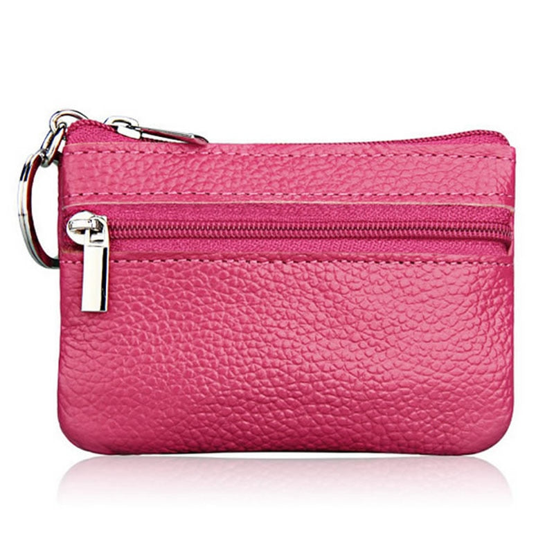 Carteira Feminina de Couro THINKTHENDO Moda Clutch Um/Dois Zip // Feminino Curto Pequena Porta-moedas // Minicartão Macio com Design Novo e Compartimento de Dinheiro