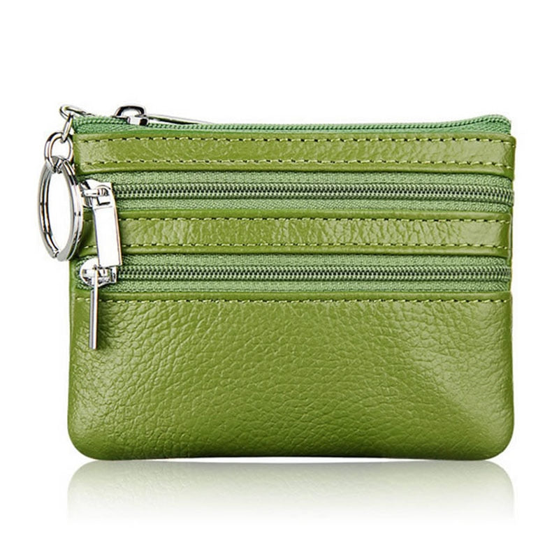 Carteira Feminina de Couro THINKTHENDO Moda Clutch Um/Dois Zip // Feminino Curto Pequena Porta-moedas // Minicartão Macio com Design Novo e Compartimento de Dinheiro