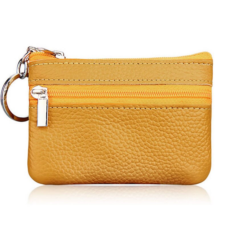 Carteira Feminina de Couro THINKTHENDO Moda Clutch Um/Dois Zip // Feminino Curto Pequena Porta-moedas // Minicartão Macio com Design Novo e Compartimento de Dinheiro
