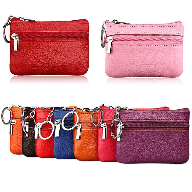 Carteira Feminina de Couro THINKTHENDO Moda Clutch Um/Dois Zip // Feminino Curto Pequena Porta-moedas // Minicartão Macio com Design Novo e Compartimento de Dinheiro