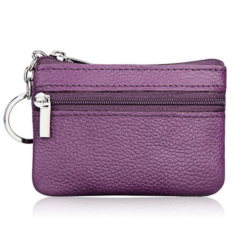 Carteira Feminina de Couro THINKTHENDO Moda Clutch Um/Dois Zip // Feminino Curto Pequena Porta-moedas // Minicartão Macio com Design Novo e Compartimento de Dinheiro