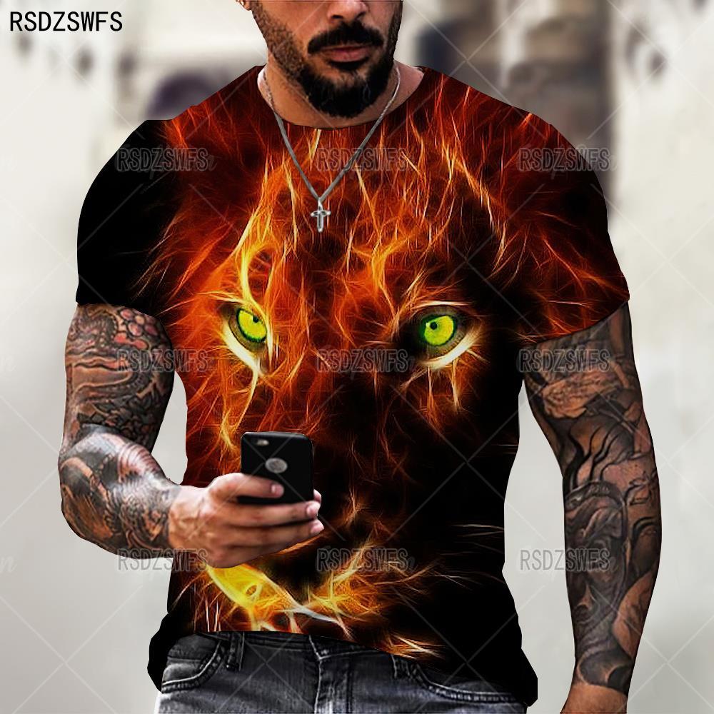 Camisa Masculina Verão Casual Moda Animal Leão Gráfico 3d // O-Pescoço // Manga Curta Oversized Masculino // Lindas Camisetas Streetwear Moda 3D. Lindas e Exclusivas!!!