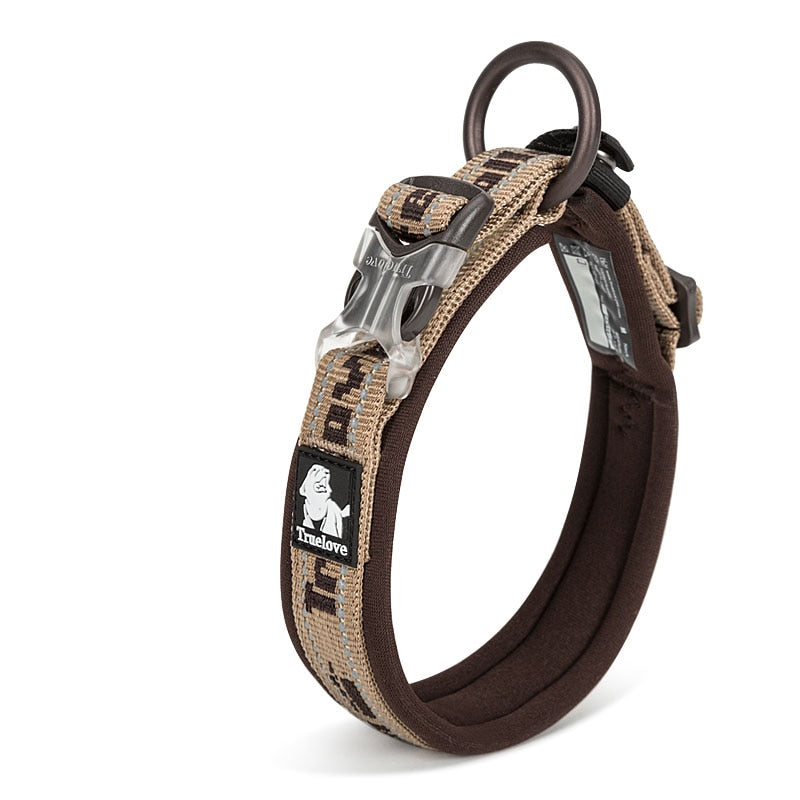 Coleiras Ajustáveis de Náilon para Cães Grandes e Pequenos TRUELOVE // Lindas Coleiras de Neoprene Reflexivo para Cães de Estimação, Resistentes e Macias por dentro. Seu Cãozinho Merece!!!