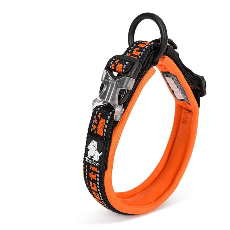 Coleiras Ajustáveis de Náilon para Cães Grandes e Pequenos TRUELOVE // Lindas Coleiras de Neoprene Reflexivo para Cães de Estimação, Resistentes e Macias por dentro. Seu Cãozinho Merece!!!