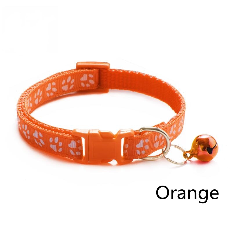 Coleira para Animais de Estimação com Pegada de Sino de Desenho Animado Colorida // Para Filhote de Cachorro e para Gatinho