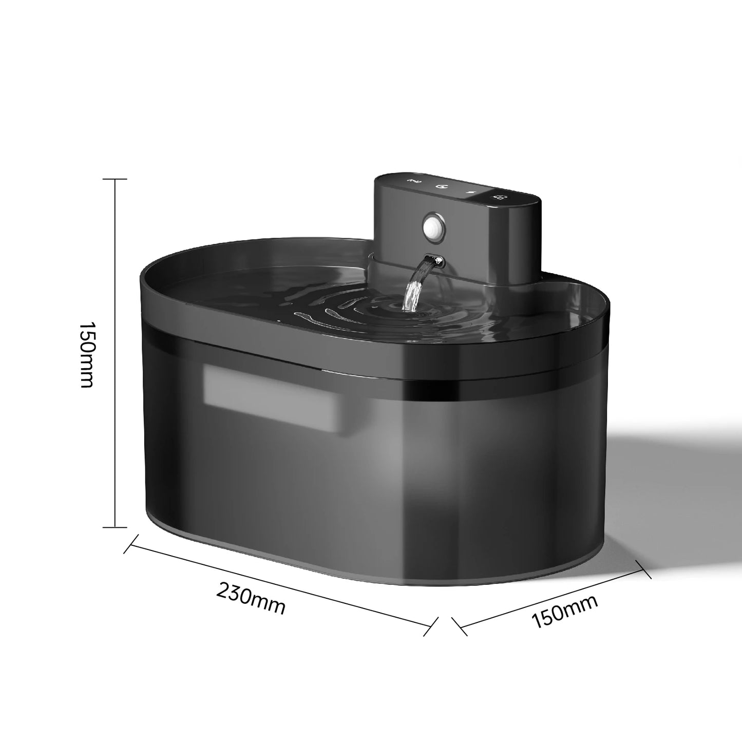 Fonte de Água para Gatos Sem Fio de 2,2 L // Operada por Bateri Fonte de Água Automática para Animais de Estimação com Sensor de Movimento