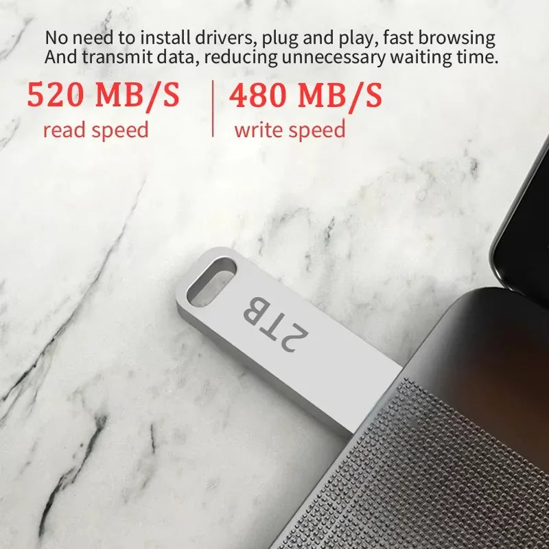 Pendrive Xiaomi 2TB USB 3.2 Flash Drives de Metal de Alta Velocidade // 1TB 512GB Unidade USB Portátil À Prova D'água Disco Flash de Memória Nova Chegada