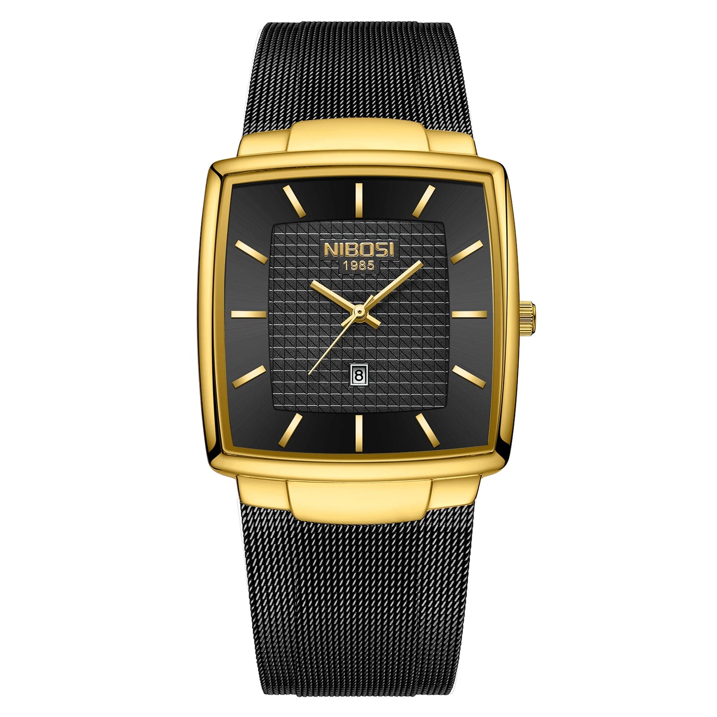 Relógios NIBOSI da Moda p/ Homens // Pulseira de Aço Inoxidável // Relógio Esportivo de Quartzo // Data Ultra Automática // Relógio Casual à Prova d'Água // Relógio Masculino