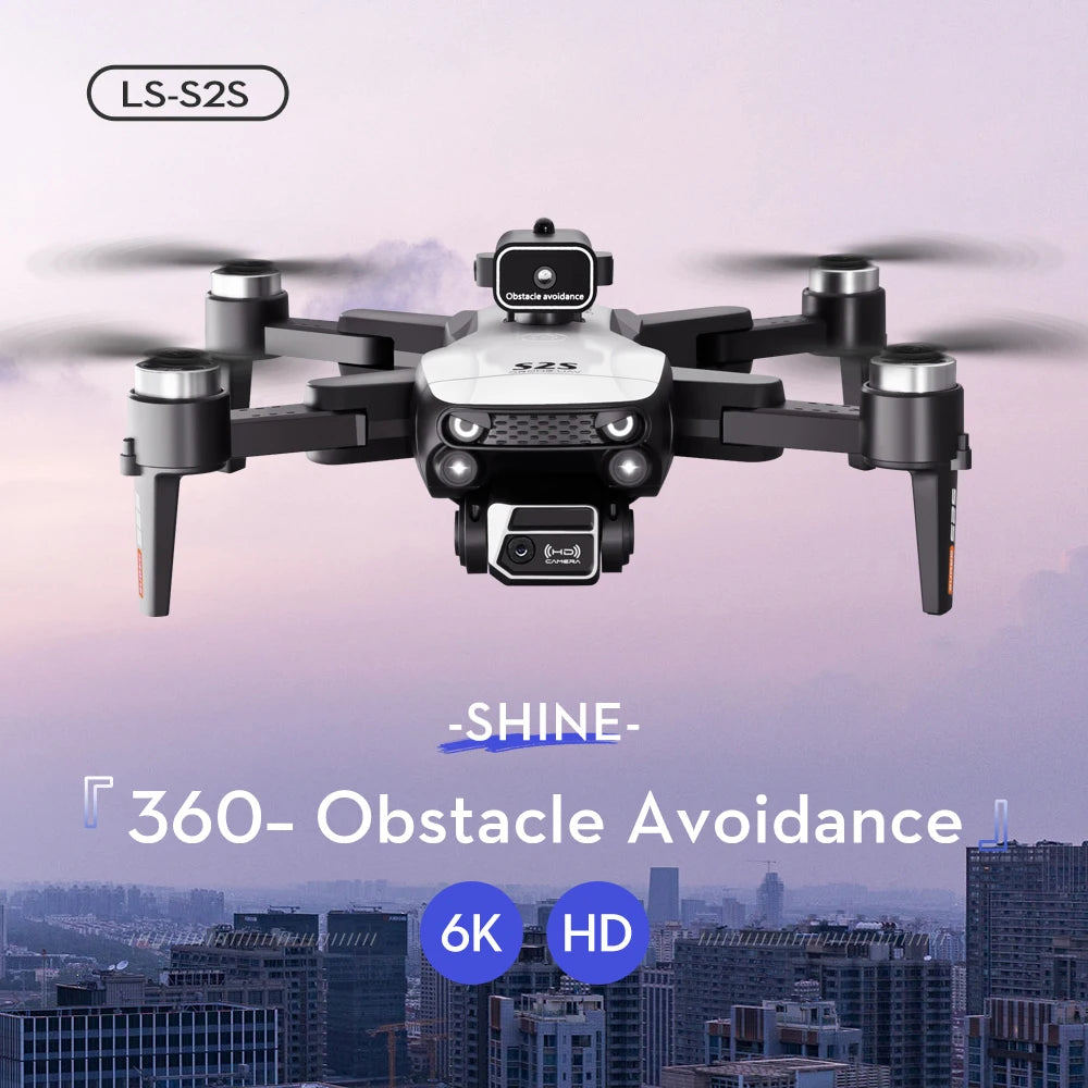 Novo Drone S2S 8K Profissional HD c/ Câmera Dupla // Sem Escovas p/ Evitar Obstáculos // Fotografia Aérea, Quadricóptero Dobrável