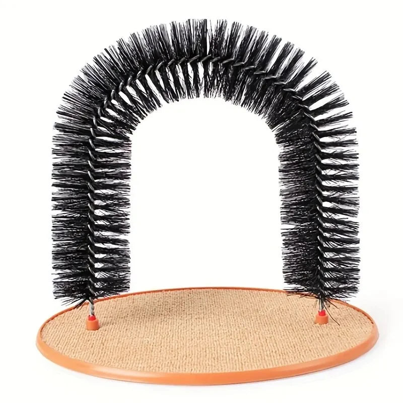 Brinquedo p/ Gatos Arch Self Groome Pamper Feline // Com Escova de Massagem e Escova com Arranhador p/ Gatos // Brinquedo Interativo