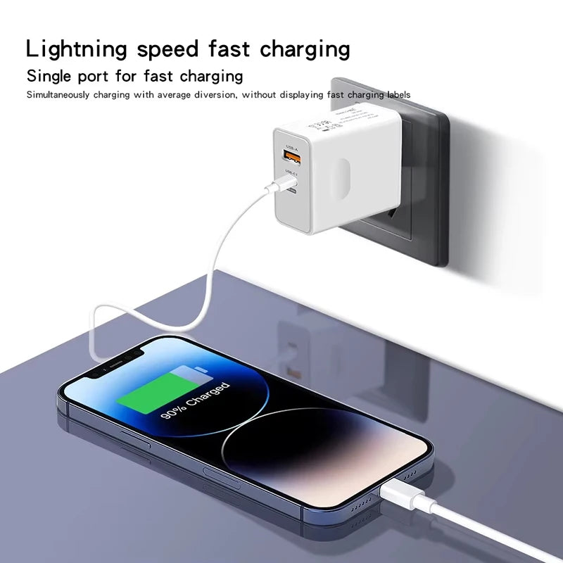 Carregador Original Xiaomi 120 W // Carregamento Rápido PD USB 2 Portas // Carregamento Rápido p/ Xiaomi, Huawei, iPhone, Samsung