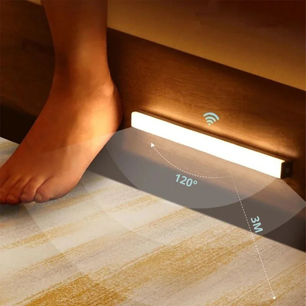 Luzes Noturnas com Sensor de Movimento // Lâmpada LED Sem Fio // Recarregável por USB // Magnética // Para: Guarda-Roupas, Armários, Cozinha, Corredor, etc.