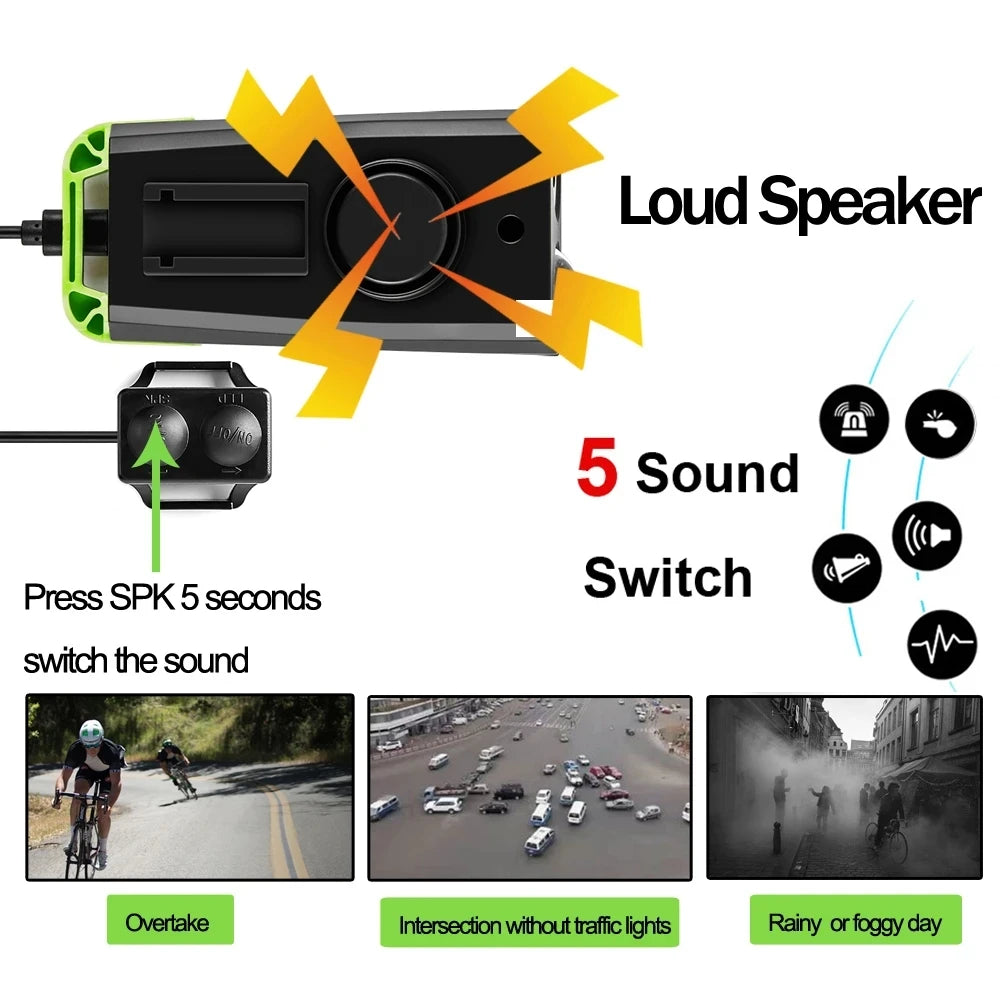 Lâmpada USB Bike Light Bicicleta NEWBOLER // 4 Modo Computador // 3 Modo Horn Lanterna Ciclo Bicicleta // Velocímetro Led Luzes Frontais