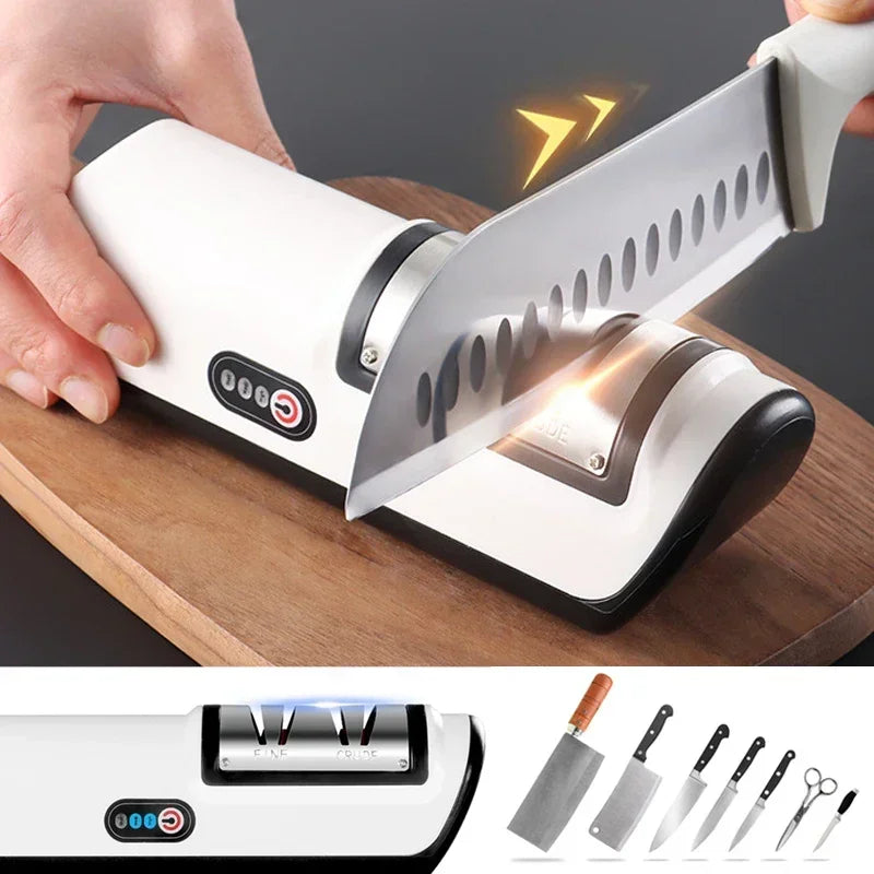 Afiador de Facas Elétrico de Cozinha Multifuncional Automático // Profissional 4 Engrenagens // Afiador de Facas Elétrico // Acessórios de Cozinha
