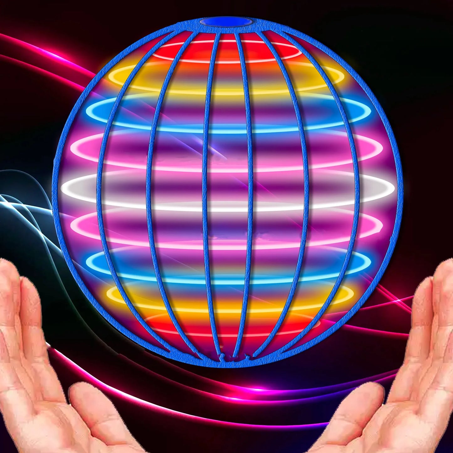 Bola Voadora Boomerang Drone Flyorb Magic // Com Luzes LED // Presente Hover Ball Fly // Nova Orb Flying Spinner Fidget // Brinquedos p/ Crianças e Família