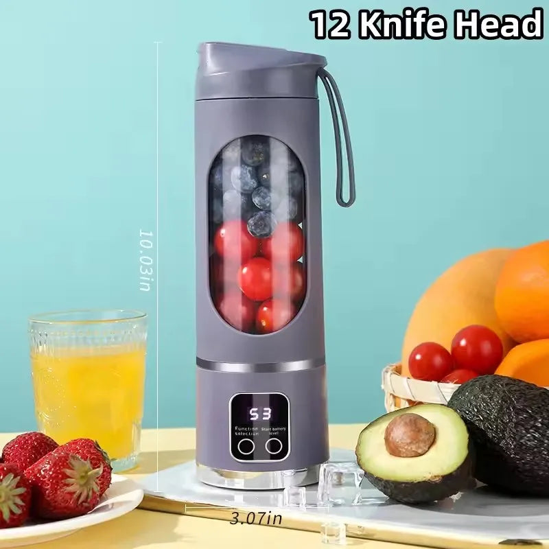 Novo Mini Espremedor Elétrico // Copo de Suco c/ Motor Potente // Gelo Picado // Grande Capacidade / 450ml // Display Digital //