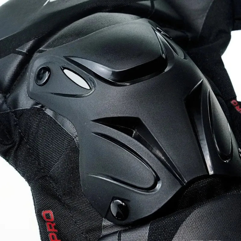 Protetores de joelho off-road: armadura CE resistente a impactos e alças ajustáveis para pilotagem noturna e corridas de motocicleta