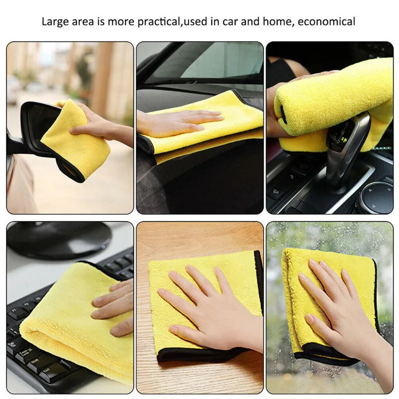 Toalha de Limpeza de Microfibra 1/10peças // Panos de Limpeza de Carro // Detalhamento Profissional // Secagem de Carro, Limpeza de Vidros, Limpeza de Louças, etc