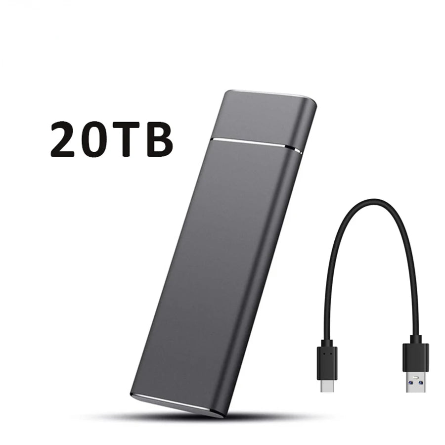 Unidade Externa de Disco Rígido de Alta Velocidade // SSD de 2 TB/20 TB/30 TB c/ Interface tipo C/USB 3.1 // Disco Rígido Portátil p/ PC, Laptop e MAC