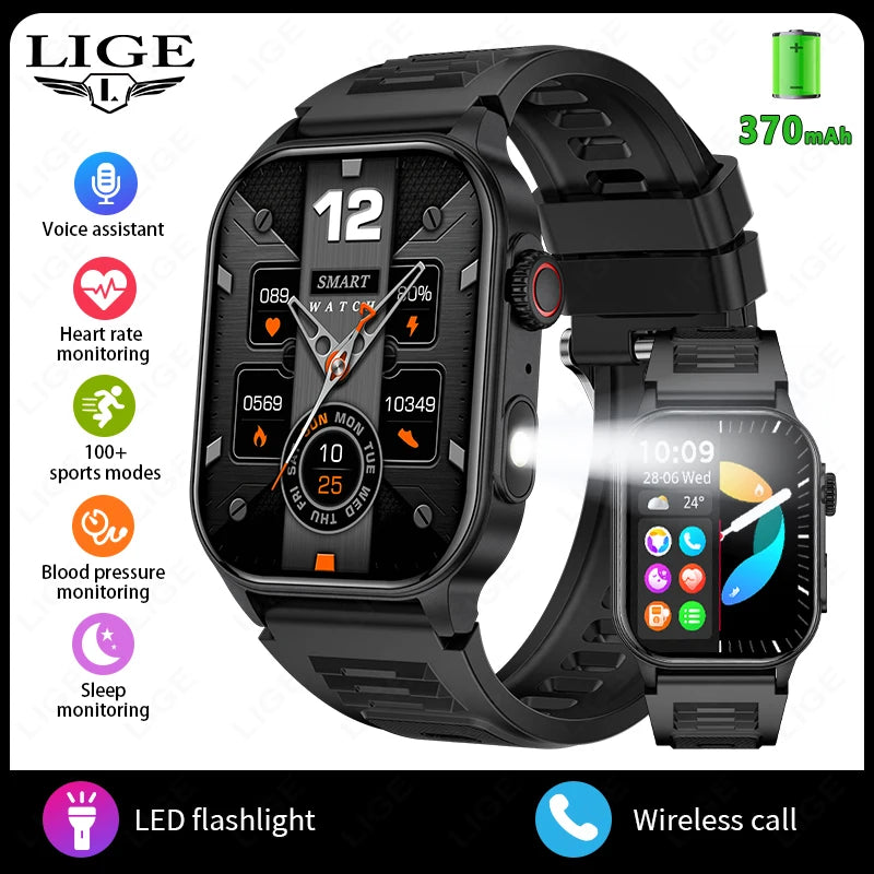 Novo Relógio Inteligente LIGE Unissex // C/ Chamada de Voz por IA e Bluetooth // Monitor de Saúde // Fitness e Esportivo // tela HD de 2,01"