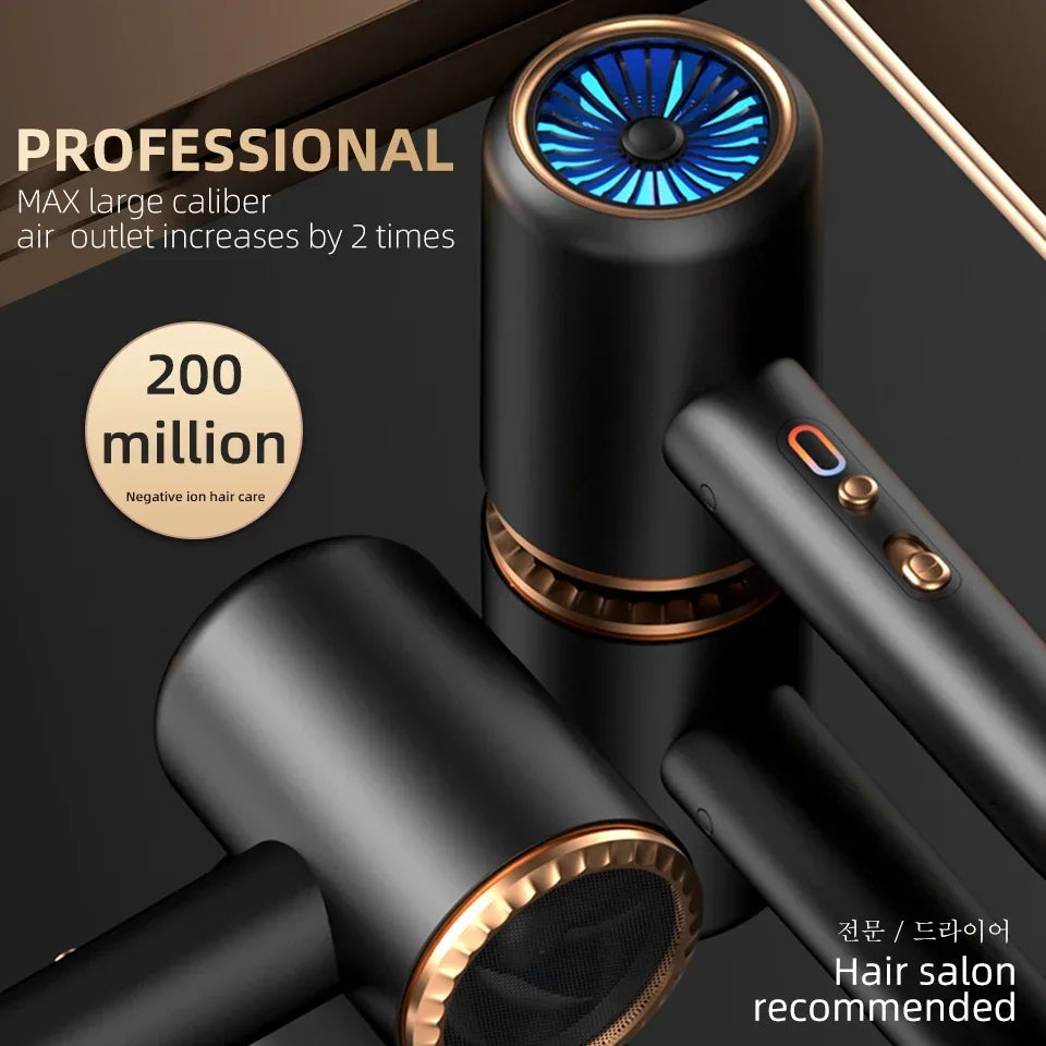 Secador de Cabelo Profissional // Escova de ar Quente e Frio // Secador de Cabelo Negativo Lonic // Super Potente // Ferramenta de Salão, 2400W, 3 Velocidades