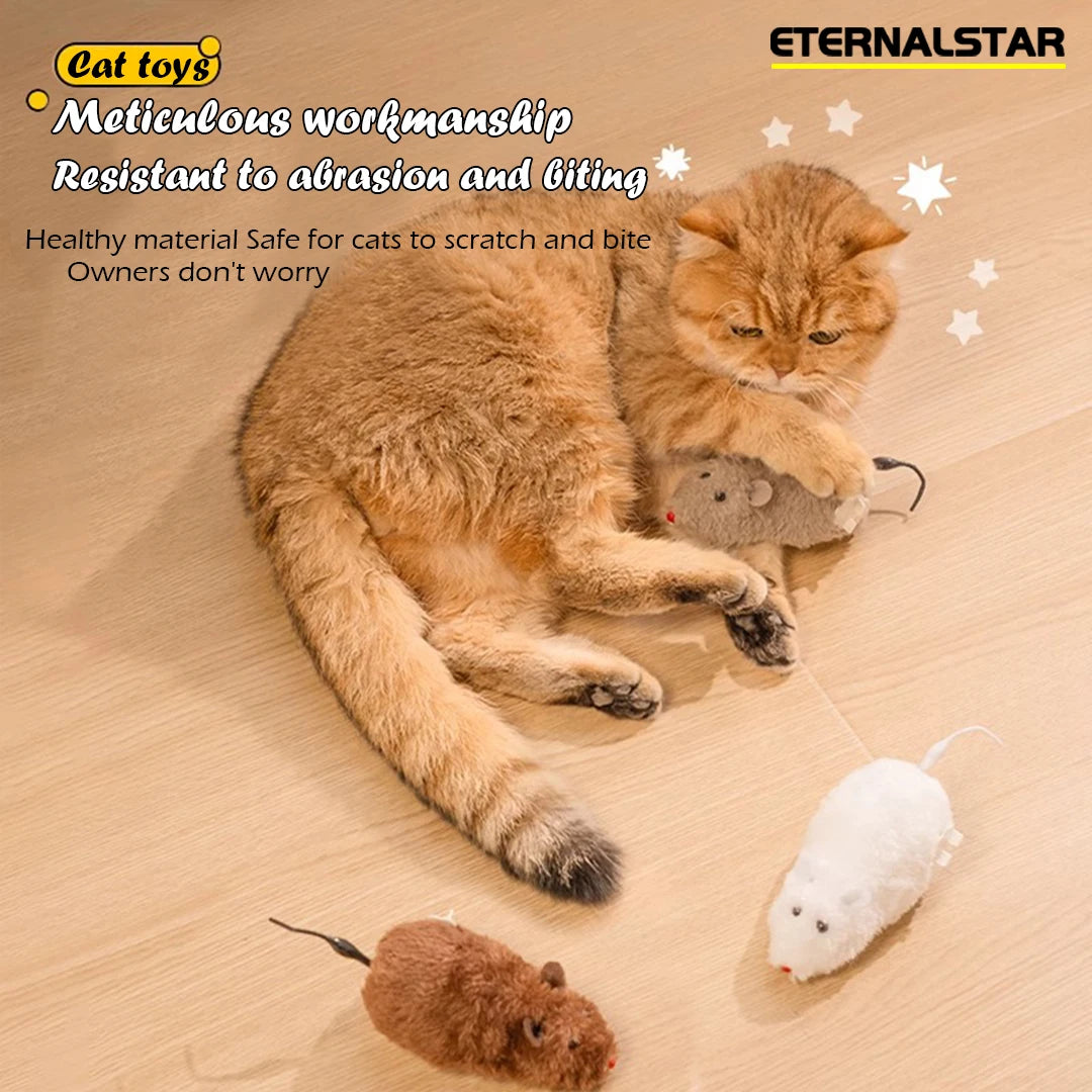 Brinquedos p/ Gatos // Simulação de Rato Mecânico // Sem Pilhas // Duráveis, p/ Ambientes Internos // Brinquedos de Pelúcia Interativos p/ Animais de Estimação