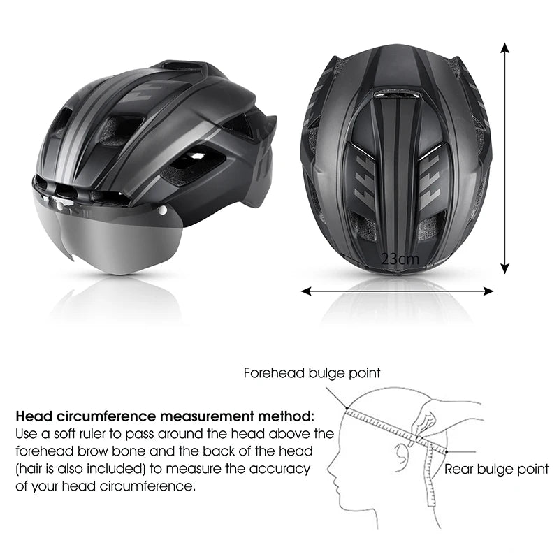 Capacete de Ciclismo Com Luz Traseira e Óculos Viseira de Sol WEST BIKING // Capacete de Bicicleta MTB p/ Homens e Mulheres // Capacete de Segurança