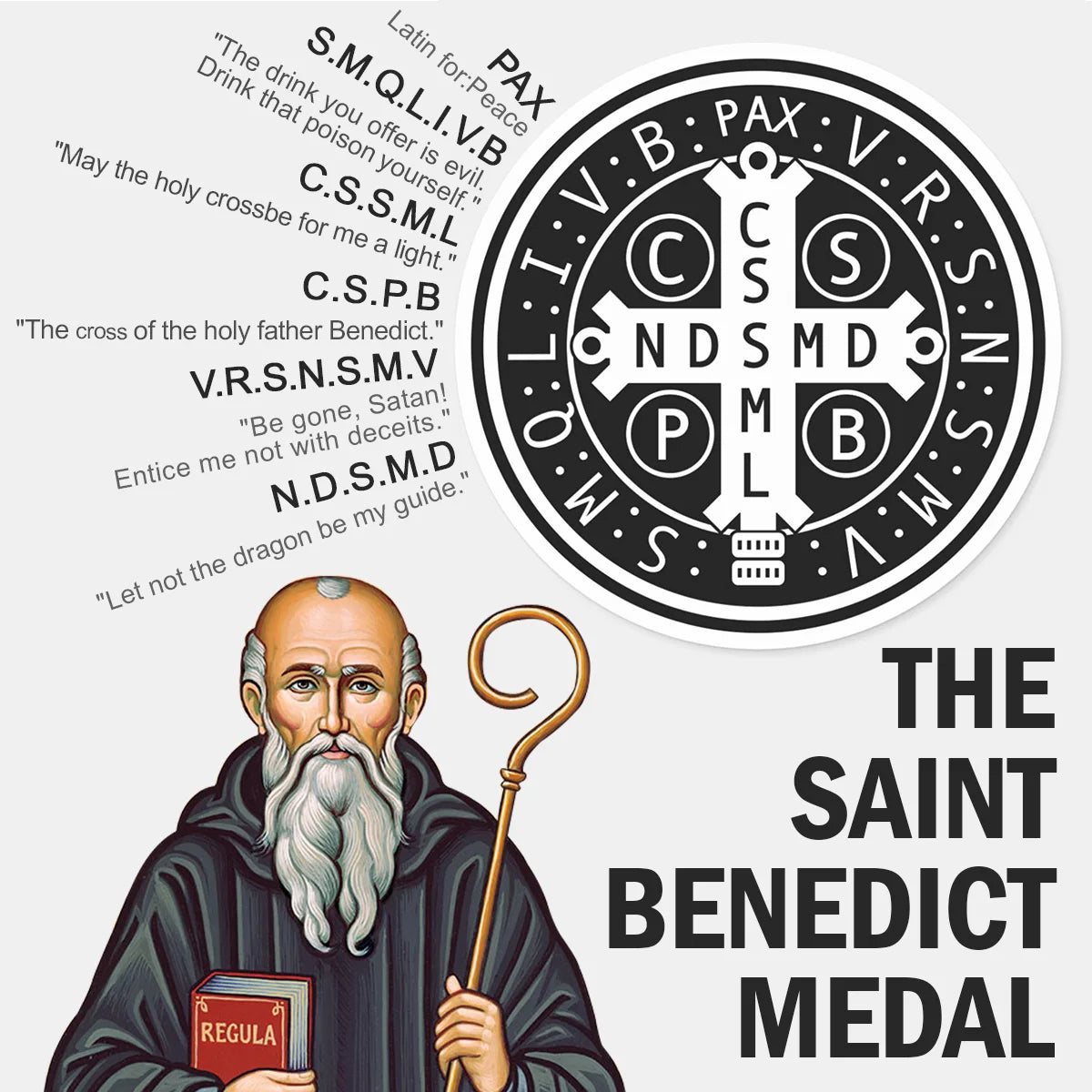 Anéis Exorcismo Saint Benedict Metal Town Cruz p/ Homens // Punk / Hip Hop // Jóias de Aço Inoxidável // Poder e Proteção!!!