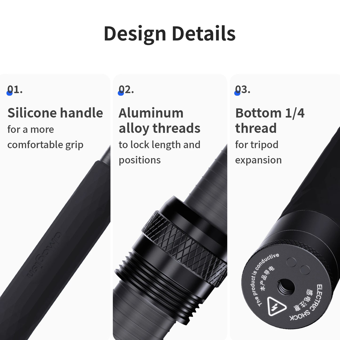 Bastão de Selfie Invisível aMagisn 3M // Monopé Estendido de Fibra de Carbono // Bastão longo de 3M