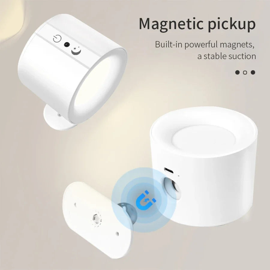 Luz Noturna LED Magnética Recarregável // Luzes de Leitura Controle Remoto por Toque // Arandelas de Parede // Holofote p/ Armário // Lâmpada de Parede Noturna