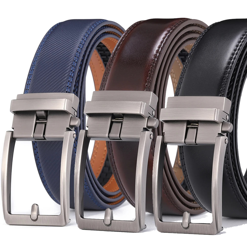 Click Belts Cintos p/ Homens Marca de Luxo // Designer da Moda // Fivela Automática // Cinto Masculino / 3.5 cm de Largura