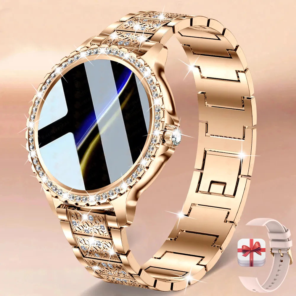 Smartwatch Relógio Inteligente 1.32 " AMOLED 360*360 Tela HD 2024 // Nova Moda Feminina Bluetooth // Chamada / Esportes / Fitness // Pulseira de Diamante // Belíssimo!!!