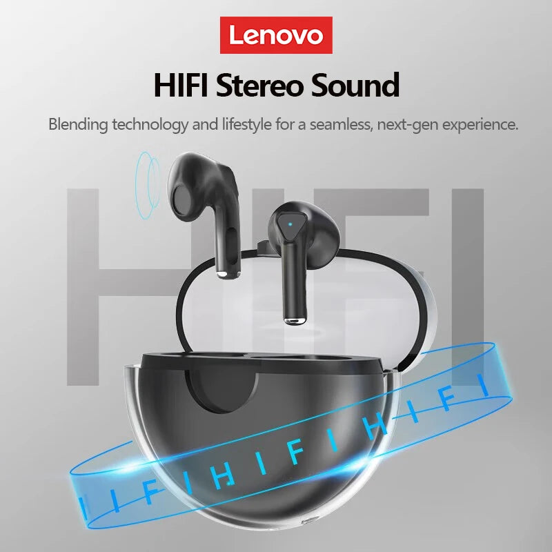 Fones de Ouvido s/ Fio Bluetooth Lenovo LP80 Choice // Bateria de Longa Duração, À Prova D'água // Som Estéreo HIFI // Esportivo // Com Microfone