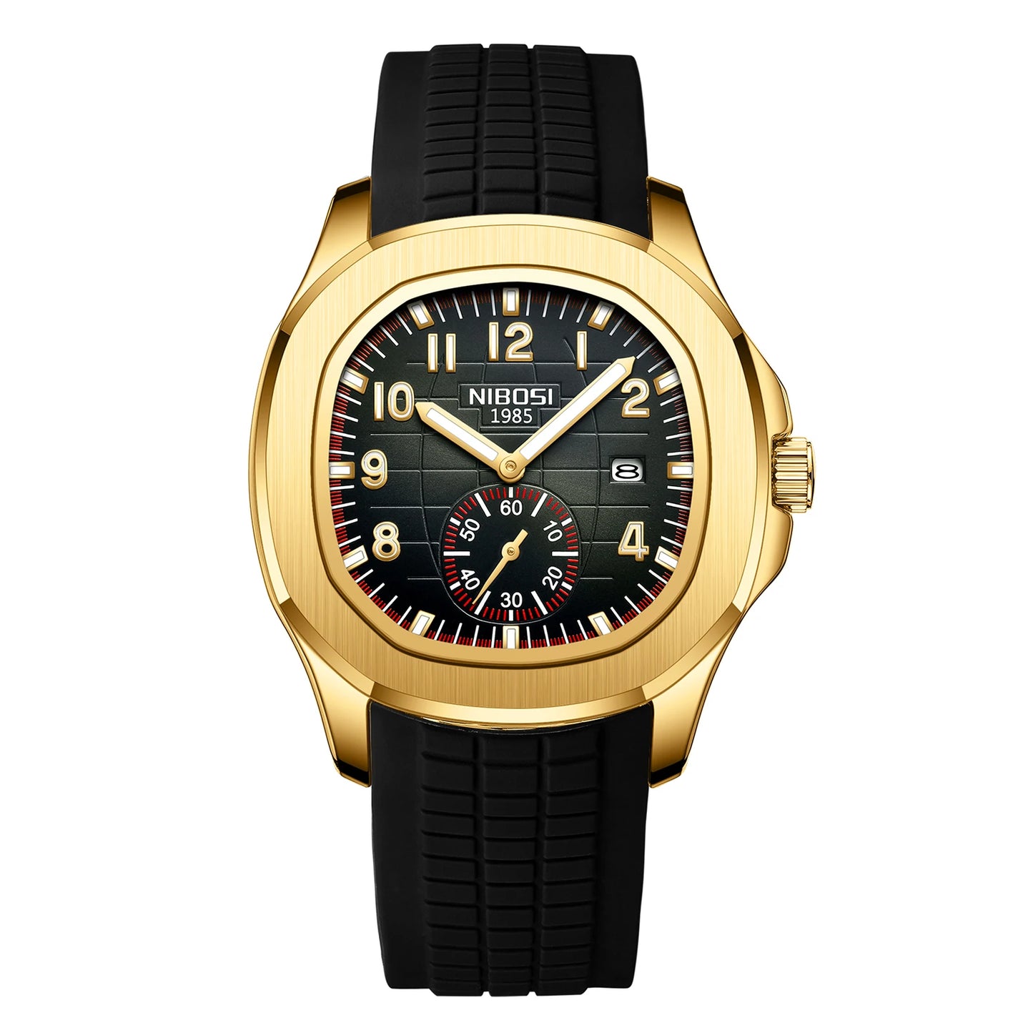 Relógios NIBOSI da Moda p/ Homens // Pulseira de Aço Inoxidável // Relógio Esportivo de Quartzo // Data Ultra Automática // Relógio Casual à Prova d'Água // Relógio Masculino