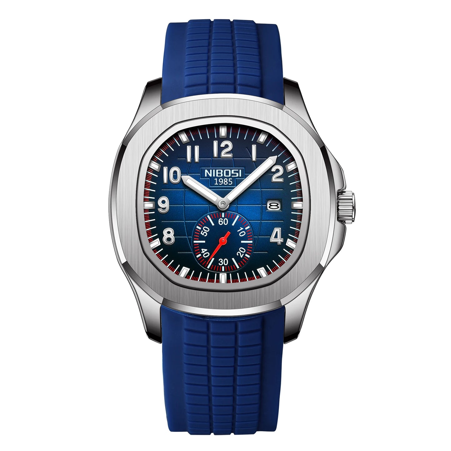 Relógios NIBOSI da Moda p/ Homens // Pulseira de Aço Inoxidável // Relógio Esportivo de Quartzo // Data Ultra Automática // Relógio Casual à Prova d'Água // Relógio Masculino