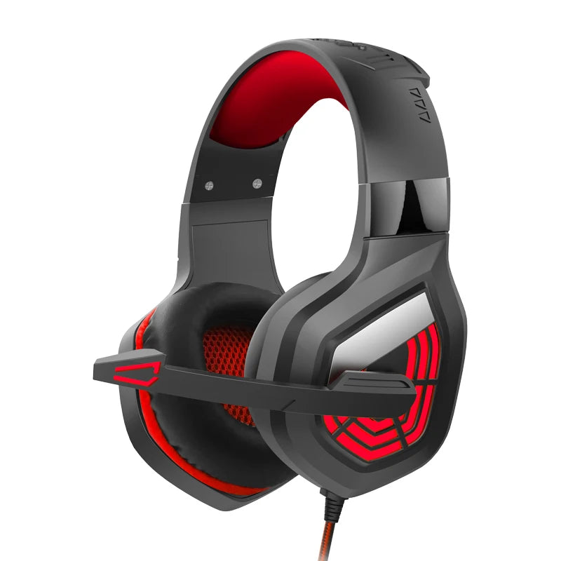 Fone de Ouvido para jogos G7 // Microfone c/ Cancelamento de Ruído // Som Surround, 3,5 mm // Luzes LED com Fio // Fone de ouvido para Jogos // PC e Laptop