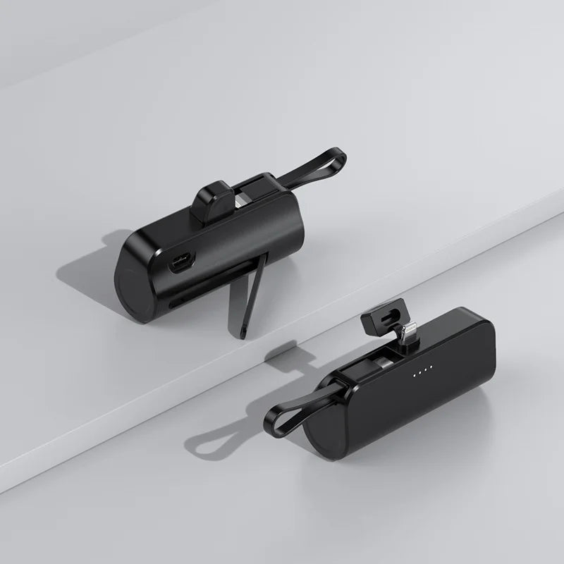 Power Bank 10000mAh Leve Com Cabo Embutido Carregador Portátil Para Celular Emergência Diário