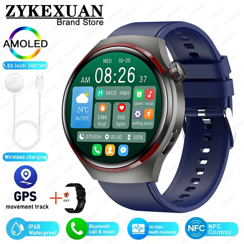 Novo Relógio Inteligente HUAWEI Watch 4 PRO 2025 Unissex // Tela AMOLED HD // Chamada Bluetooth // GPS, NFC // Frequência Cardíaca // Esportivo