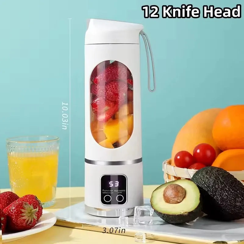 Novo Mini Espremedor Elétrico // Copo de Suco c/ Motor Potente // Gelo Picado // Grande Capacidade / 450ml // Display Digital //