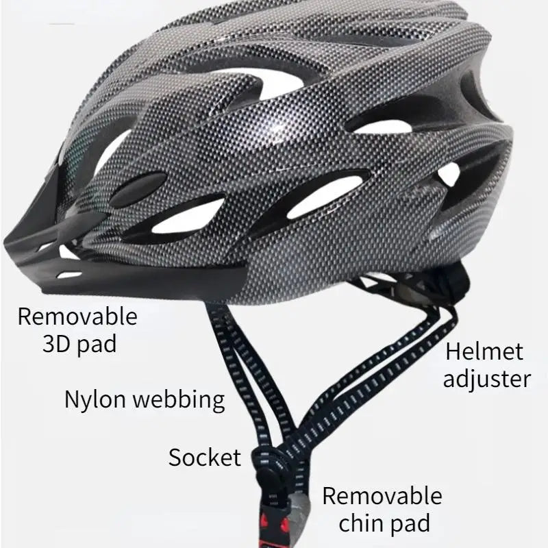 Capacete de Ciclismo c/ Forro Confortável Ultraleve Oco // Unissex Ajustável // Proteção p/ a Cabeça // Capacete de Bicicleta MTB
