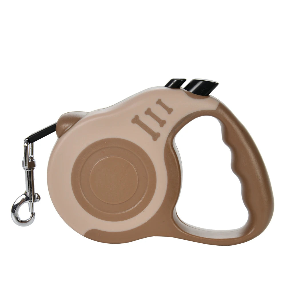 Coleira Retrátil Automática e Durável de Nylon Forte p/ Cães // De 3m e 5m // Para Cães Pequenos, Médios e Grandes // Suprimentos p/ Animais de Estimação