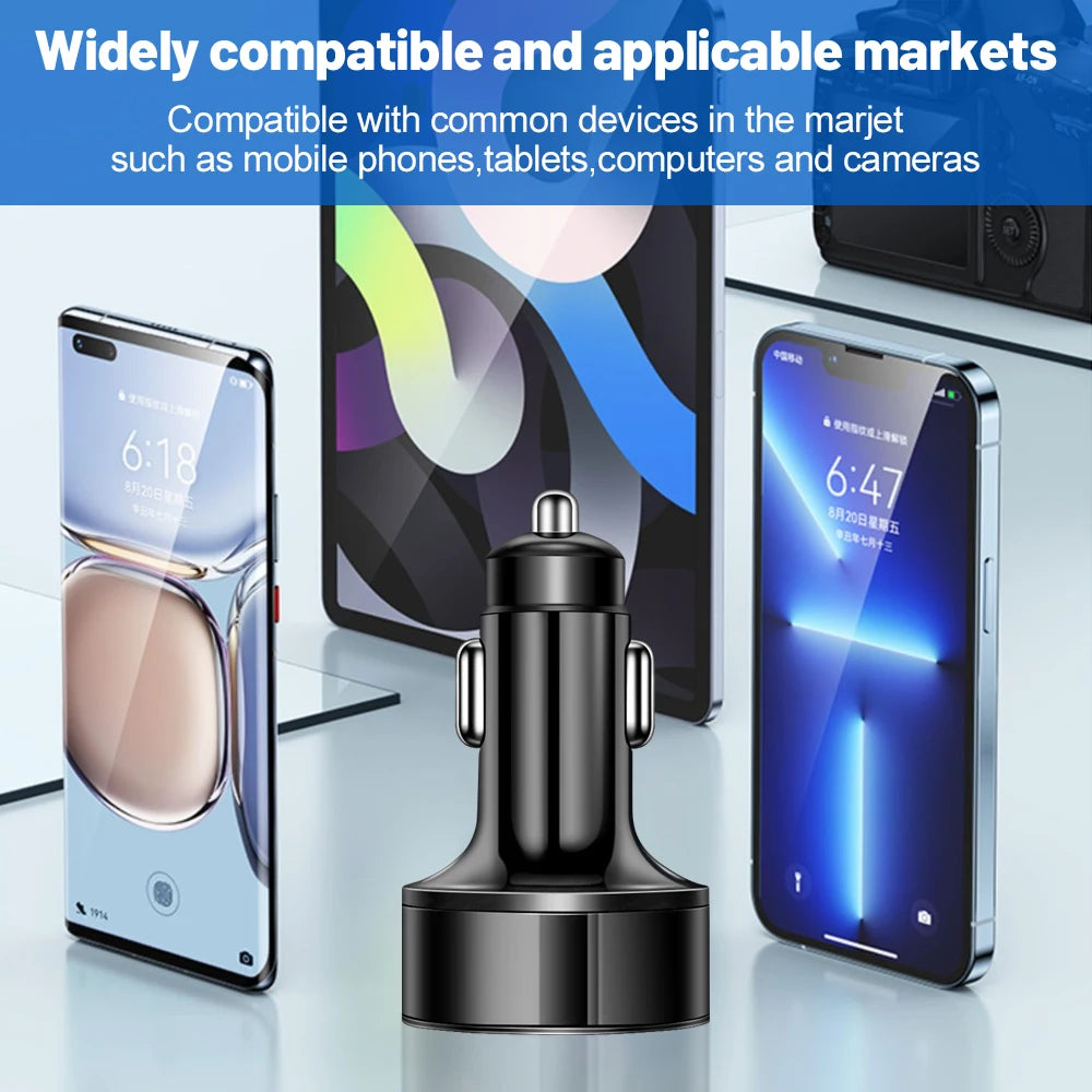 Carregador de Carro VUMPACH LED 250W 5 Portas de Carga Rápida PD QC3.0 USB C // Carregador de Telefone de Carro // Adaptador tipo C no Carro para Iphone / Samsung / Huawei / Xiaomi