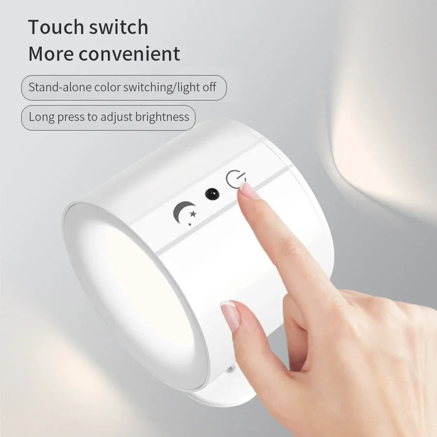 Luz Noturna LED Magnética Recarregável // Luzes de Leitura Controle Remoto por Toque // Arandelas de Parede // Holofote p/ Armário // Lâmpada de Parede Noturna