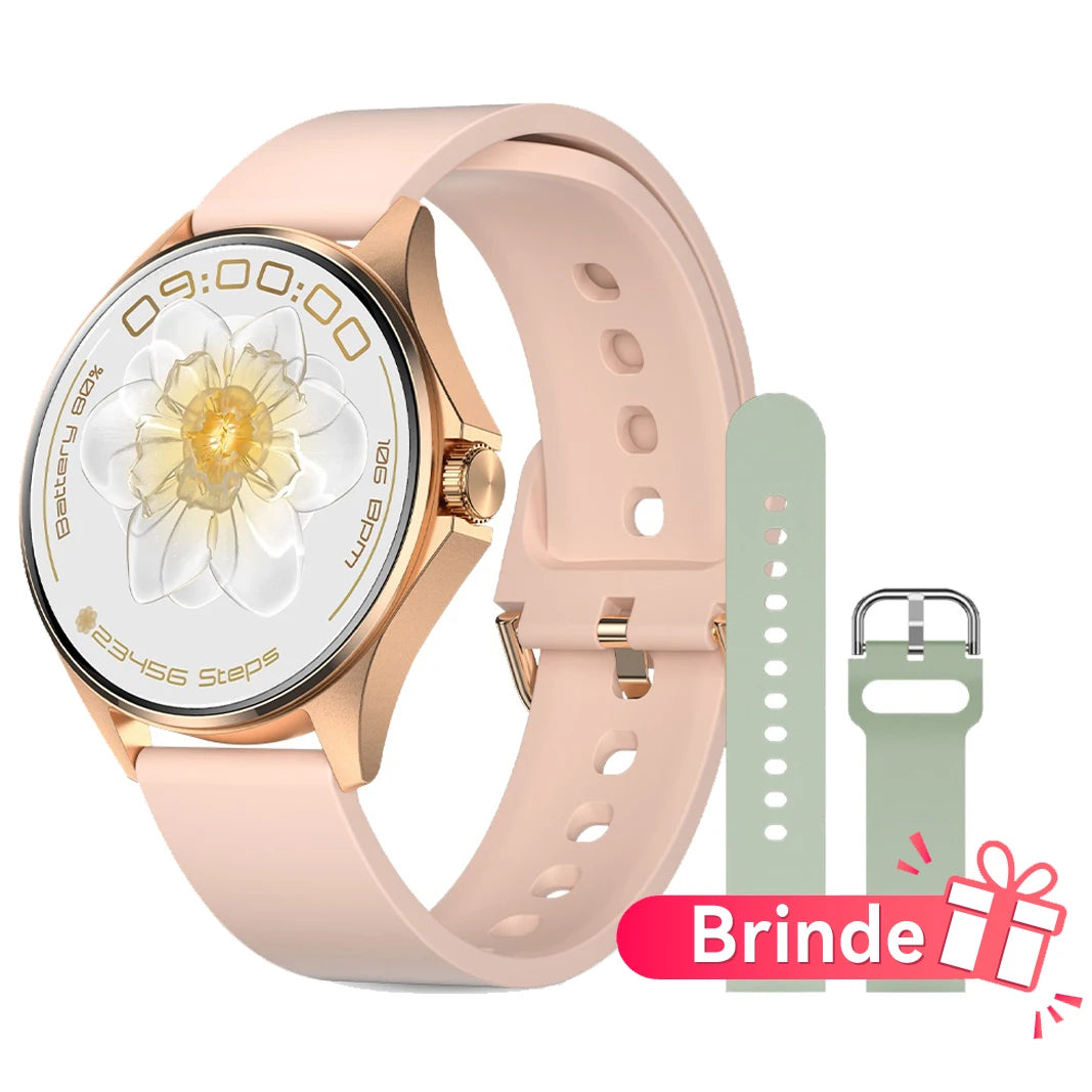 Relógio Feminino AURAFIT ELLA 1 AMOLED 1,32" // 150+ Modos Esportivos// Monitor Ciclo Menstrual // Saúde // Android/iOS