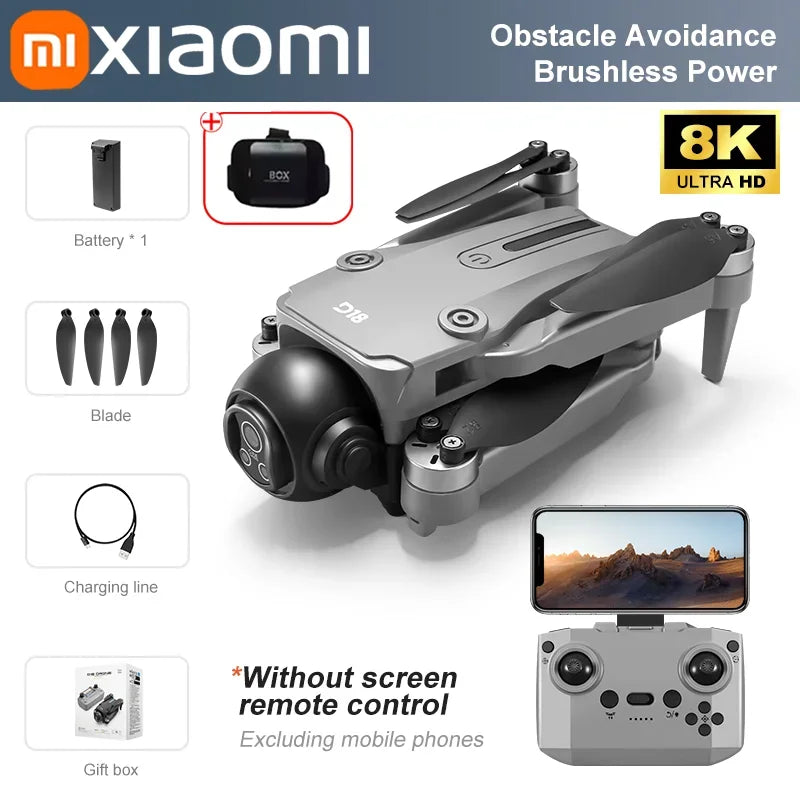 Xiaomi D18 GPS UAV 8K Aerial HD Dual Camera Photography Intelligent Obstacle Avoidance Brushless Power 5G WIFI GPS Return VR UAV