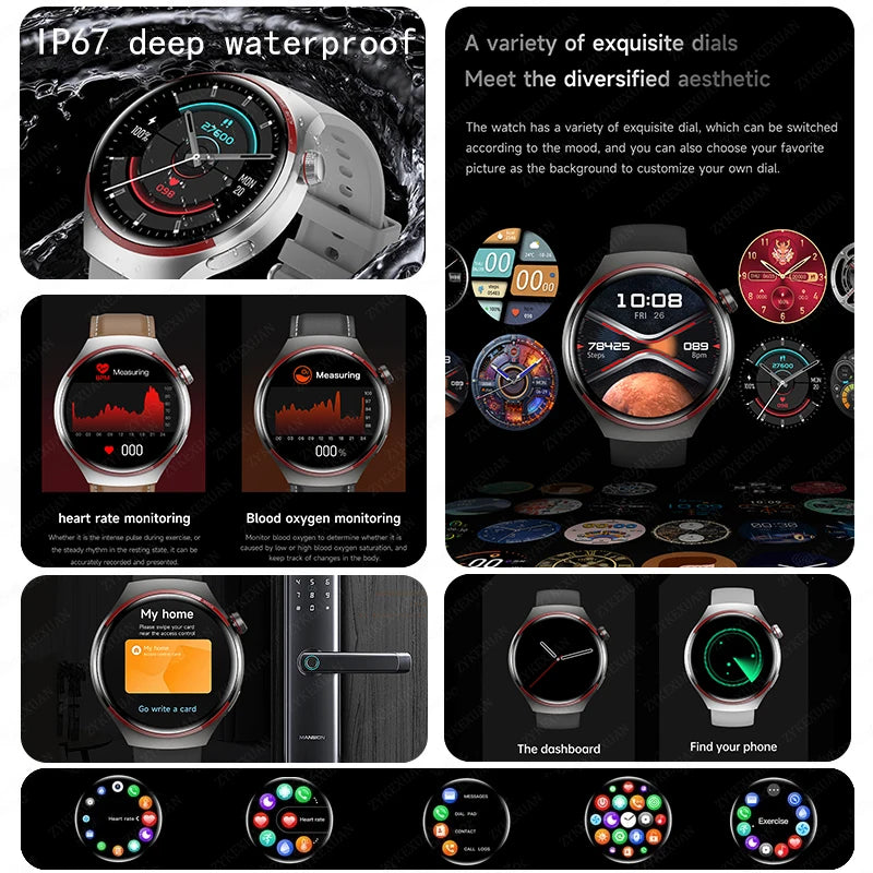 Novo Relógio Inteligente HUAWEI Watch 4 PRO 2025 Unissex // Tela AMOLED HD // Chamada Bluetooth // GPS, NFC // Frequência Cardíaca // Esportivo