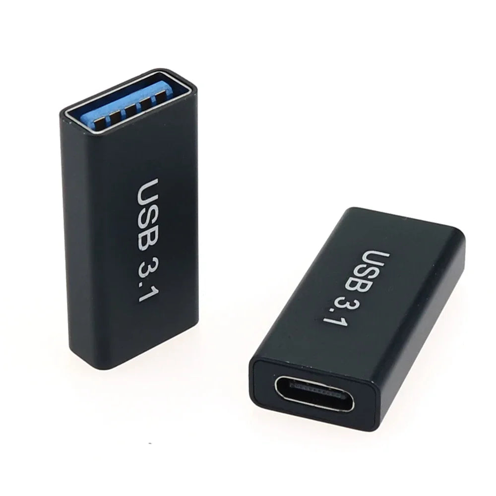 2 Peças USB 3.0 Acoplador Fêmea para USB tipo C Fêmea // Adaptador Super Rápido USB 3.0 tipo C // Extensor Conversor de Conexão